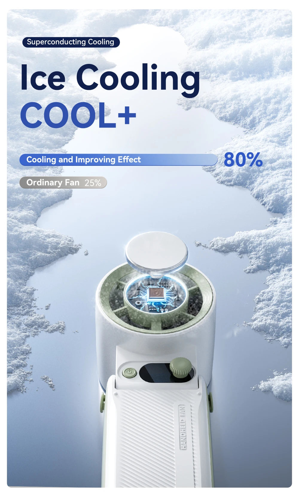 Portable Handheld fan Strong Wind 199 Gear Wind speed LED Digital Display Adjustable Turbo Portable Outdoor Handheld 8000mAh