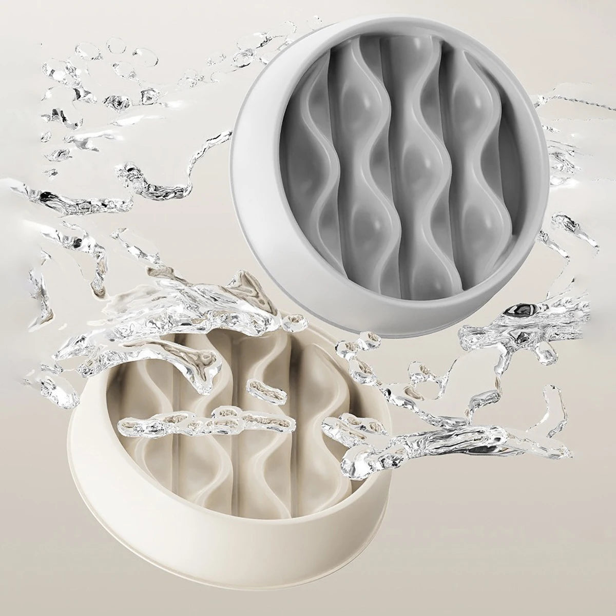 Pet Slow Feeding Bowl, Wavy Column Design, Dual-Purpose for Food & Water, Easy to Clean, for Cats & Dogs