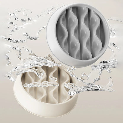 Pet Slow Feeding Bowl, Wavy Column Design, Dual-Purpose for Food & Water, Easy to Clean, for Cats & Dogs