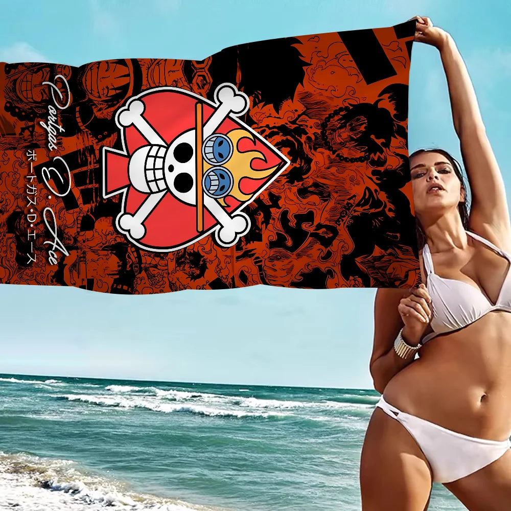 Japanese Anime One P-Piece Cartoon Beach Towel Cute Kawaii Room Decor Bath Girls Children Hand Towels For Bathroom Shower