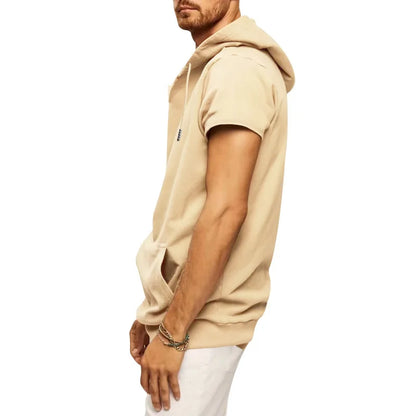 2024 Amazon New Men's Athleisure European and American Hooded Loose Short Sleeves