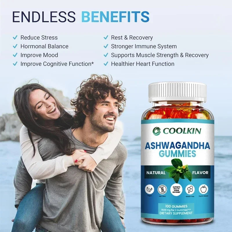 Ashwagandha Gummies - Natural Anxiety Relief, Improves Mood, Helps with Immunity and Thyroid Function, Anti-anxiety