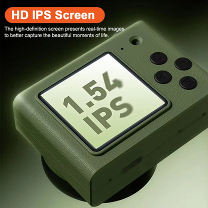 A5 Mini Camera With 1.54in Screen Vintage Camera Front Rear Camera Kids Camera Indoor Home Support TF Card Kids Vlog Camera