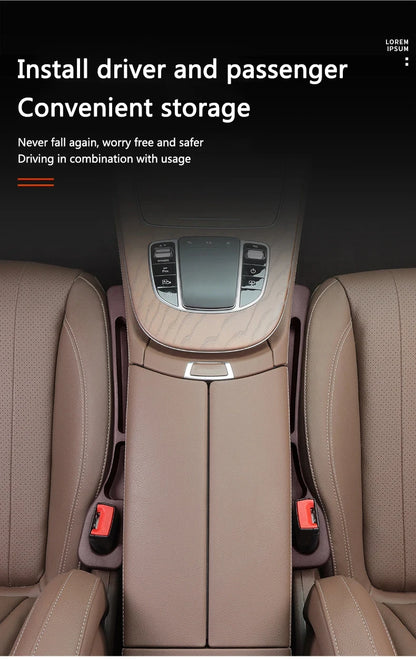 2pcs Car Seat Gap Filler Organizer Waterproof Car Seat Gap Plug Strip with 2 Grooves Seat Gap Storage Auto Interior Accessories