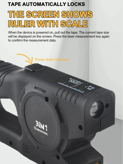 T1 Digital Tape Measure Professional Accurate Measuring Tool Green Laser E-Paper Measuring List Measurements Range Laser 0.2-50m