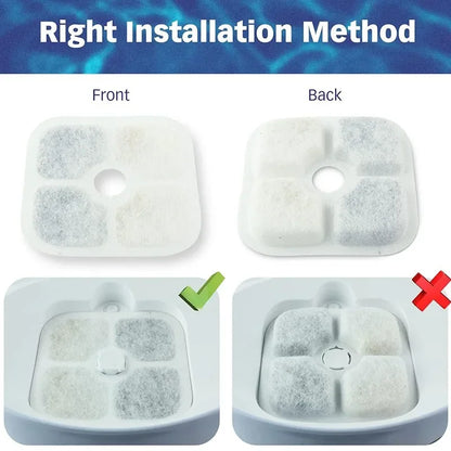 Set of 6/12 Pet Water Fountain Replacement Filters Cat Water Drinking Fountain Triple Filtration System for PIXI Water Dispenser
