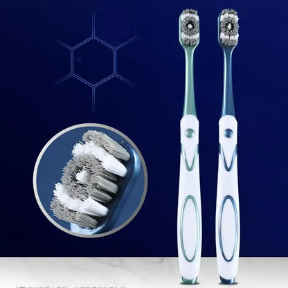 6pcs/pack Hard Bristled Toothbrush Kit Whitening Teeth Toothbrush For Adults Deep Cleaning Oral Care Supplies Family Use
