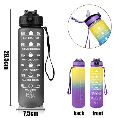 Water Bottle Motivational Sport Water Bottle Leakproof Drinking Bottles Outdoor Travel Gym Fitness Jugs For Kitchen