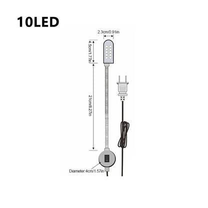 10/30LEDs Sewing Machine Light LED Portable Work Light,Flexible Gooseneck Lampe with Magnetic Base for Workbench Lathe
