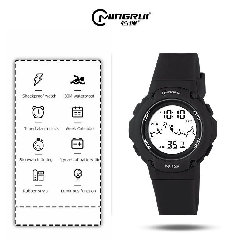 Kids Sport Watches Alarm Stopwatch Children Digital Watch For Boys Girls 30M Waterproof Cartoon Student Electronic Wristwatch