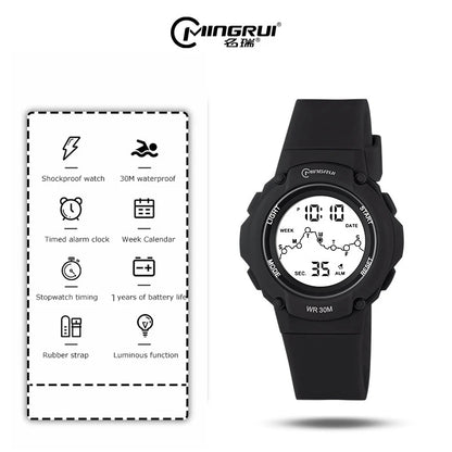 Kids Sport Watches Alarm Stopwatch Children Digital Watch For Boys Girls 30M Waterproof Cartoon Student Electronic Wristwatch