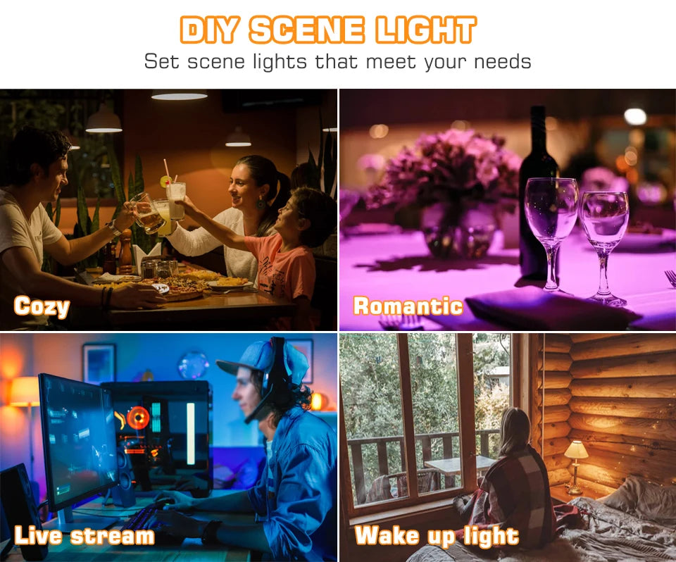 LED Smart Light Bulb, Color Changing Alexa Light, RGB Smart Lamp That Work With Alexa, E27 B22 Base,16 Million Colors,Dimmable