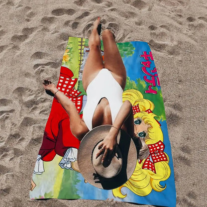 Candy Candy Beach Towel Colorful Bath Towels For Girl Microfiber Quick Dry Custom Sand Free Beach Yoga Spa Gym Pool