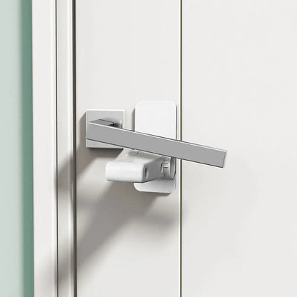 2PCS Childproof Door Lever Lock Prevents Toddlers from Opening Doors Easy One Hand Operation for Adults Durable ABS Safety Lock