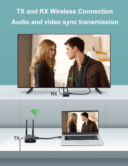 200m HDMI Extender Wireless Transmission Transmitter Receiver Live Streaming Share for Camera Video Camcorder PC To TV Monitor