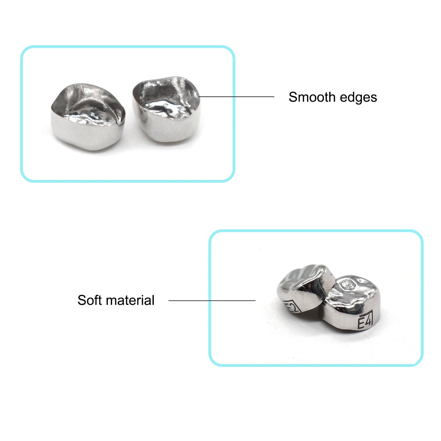 10pcs/lot Dental Primary Molar Crown Teeth 1st 2nd Preformed Stainless Steel Temporary Crowns Kit Adult Kids Dentistry