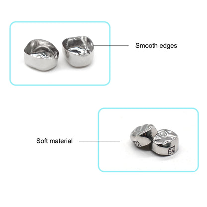 10pcs/lot Dental Primary Molar Crown Teeth 1st 2nd Preformed Stainless Steel Temporary Crowns Kit Adult Kids Dentistry