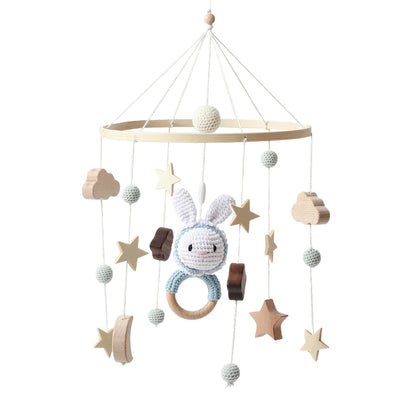 Baby Mobile Crib Bed Bell Musical Rattles Toys Soft Felt Cartoon Animal for Infants Nursery Mobiles Forest Animals Crib Toys