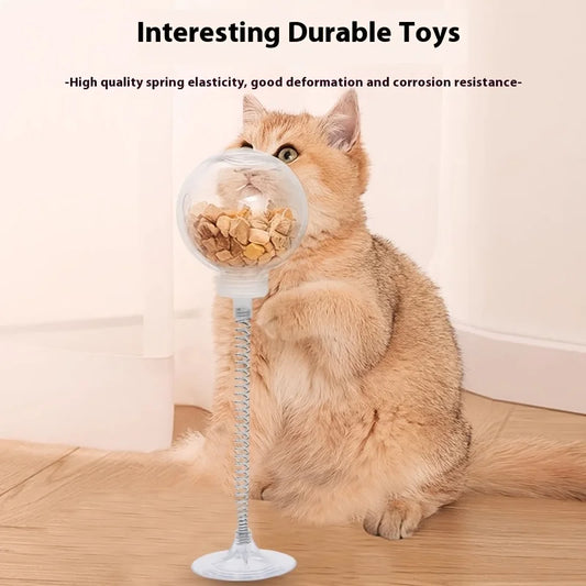 Interactive cat snack dispenser toys transparent food stuffing balls cat toys