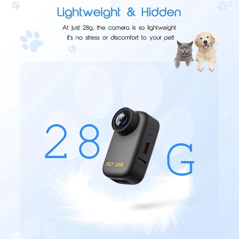 4K 30Hz Pet Collar Camera, Animal Vlog Camera Mini Action Camera For Video Records Dog Collar Camera
