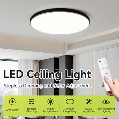 Smart Led Ceiling Light with Remote Control 3 Colors Dimmable Ceiling Lights Ultrathin Panel Lamps Bedroom Kitchen Ceiling Lamp