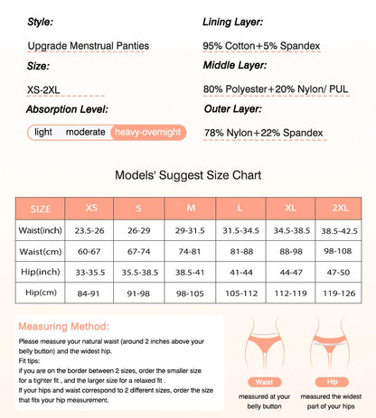 Menstrual Panties for Women Seamless Period Panties Leak Proof Menstrual Briefs Heavy Absorbent Underwear Culotte Menstruelle