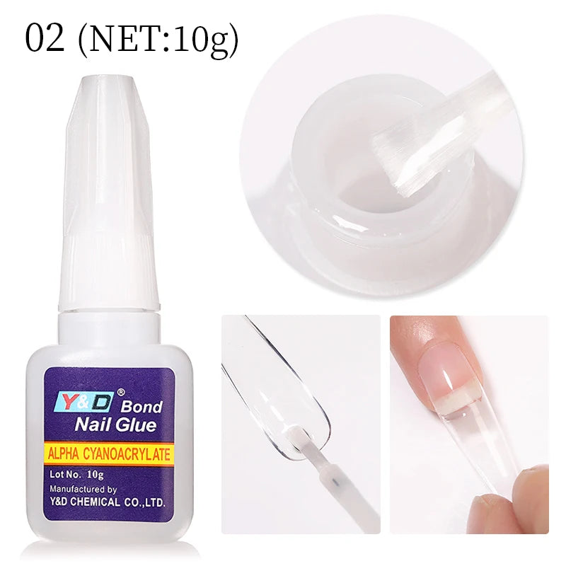 1 Bottle Fast Drying Nail Glue for False Nails 3D Rhinestone Decoration Professional Glue for Extension Manicure Adhesive Tools