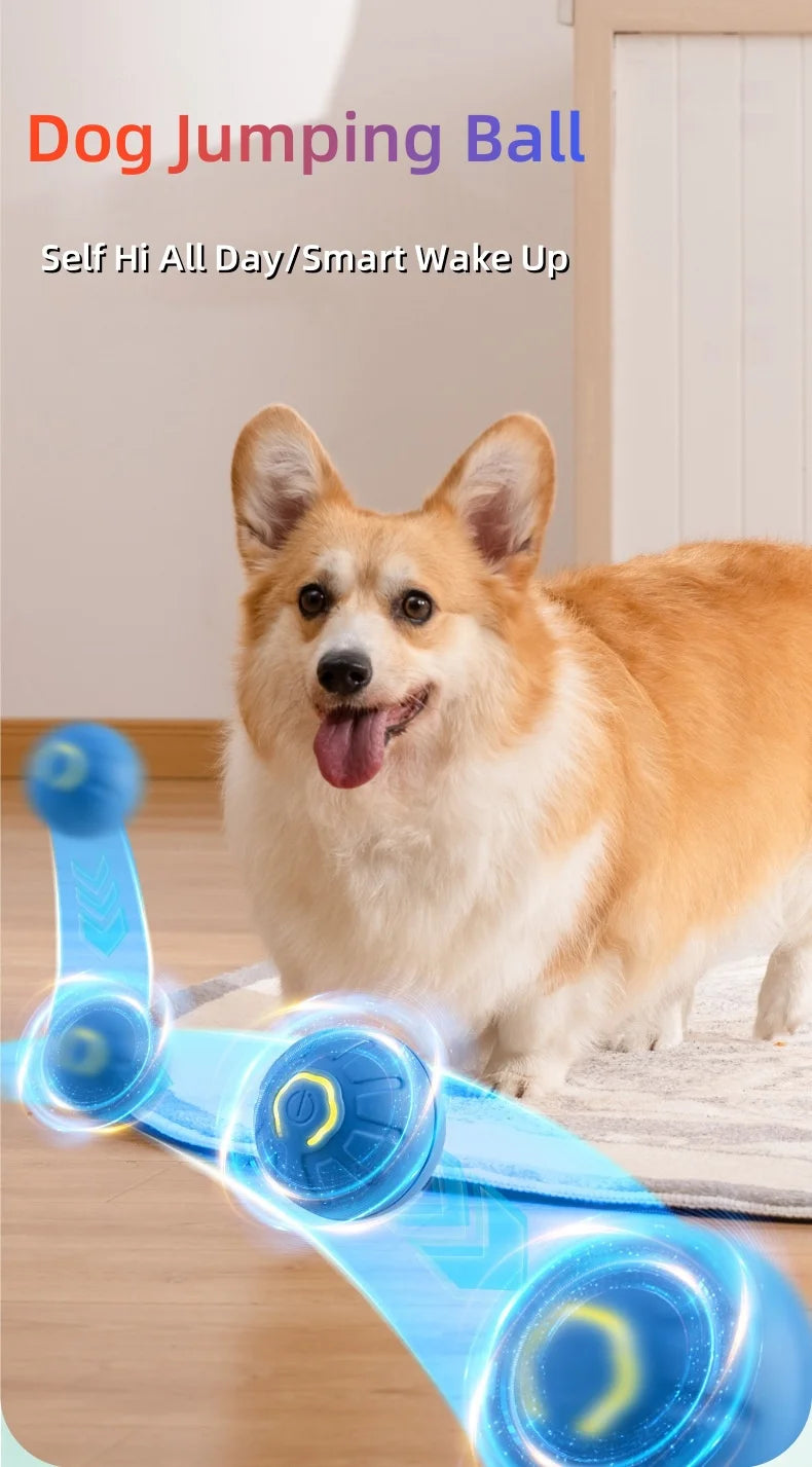 Smart Jumping Ball Pet Toy Auto-Moving Chew-Resistant with USB Charge for Dogs Cats Interactive Play
