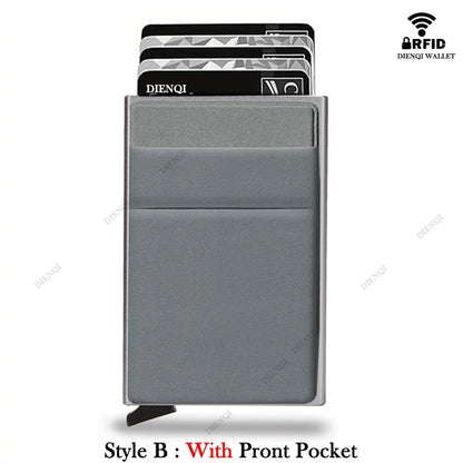 Rfid Blocking Pop Up Credit Card Holder Thin Mini Minimalist Slim Wallets Metal Cardholer Case Wallet for Men Carteras Choice