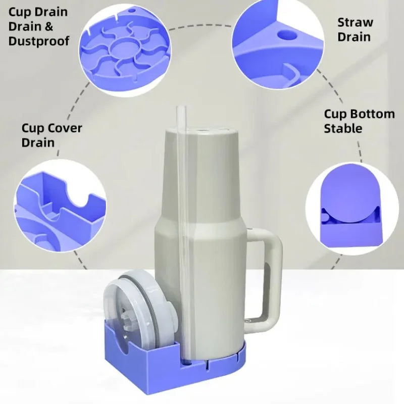 Multicolor Silicone Drain Rack for Tumbler 40oz Cup Drying Racks Straw Cup Lid Holder Water Bottle Accessories Drying Station