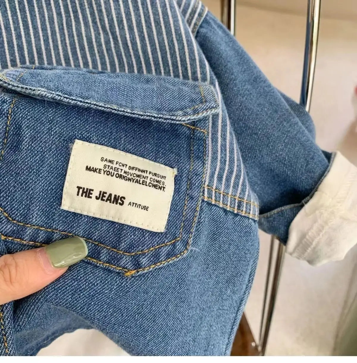 Children's Shirts 2025 Autumn New Boys' Striped Denim Shirt Baby Korean Version Fashionable Tops Jacket