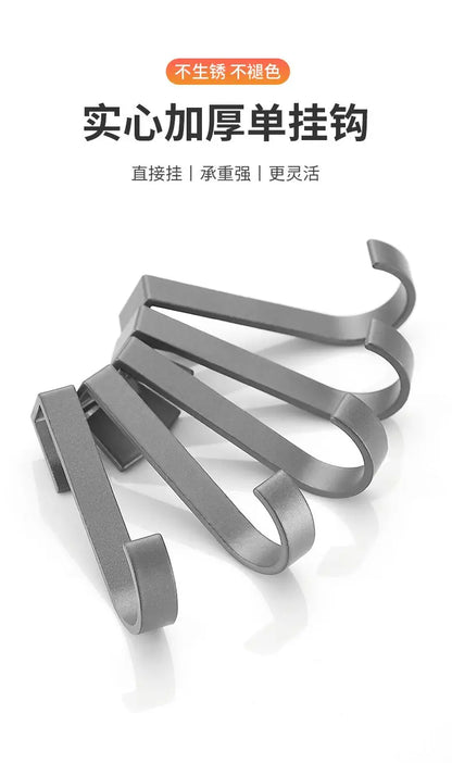 S-hook, Rack special accessories for sliding removal Space, Aluminum punch-free solid thickened metal hooks,5PCS