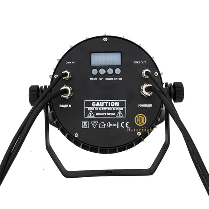 LED Par Can Wash ,Par Light ,Up Lights 18*18W RGBWAUV 6 in 1 LED Flat Luces Par Light  for Wedding ,Party ,DJ