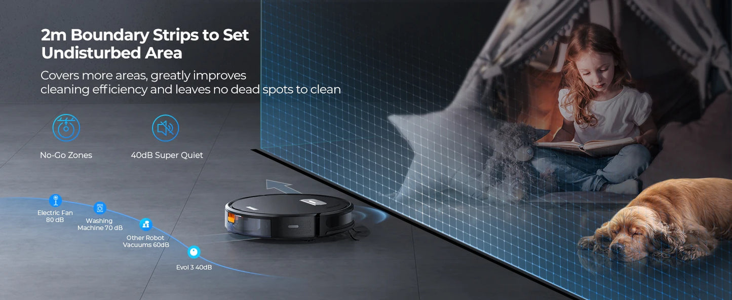Laresar Robot Vacuums and Mop Combo 6000Pa Suction Auto Carpet Boost Self-Charging Super-Slim Robotic Vacuum Cleaner