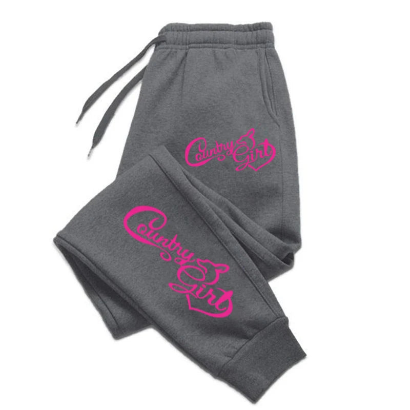 The Country Girl Printing  Pants Woman Drawstring Pocket Sweatpant Sport Fashion Joggers Casual Autumn Joggers