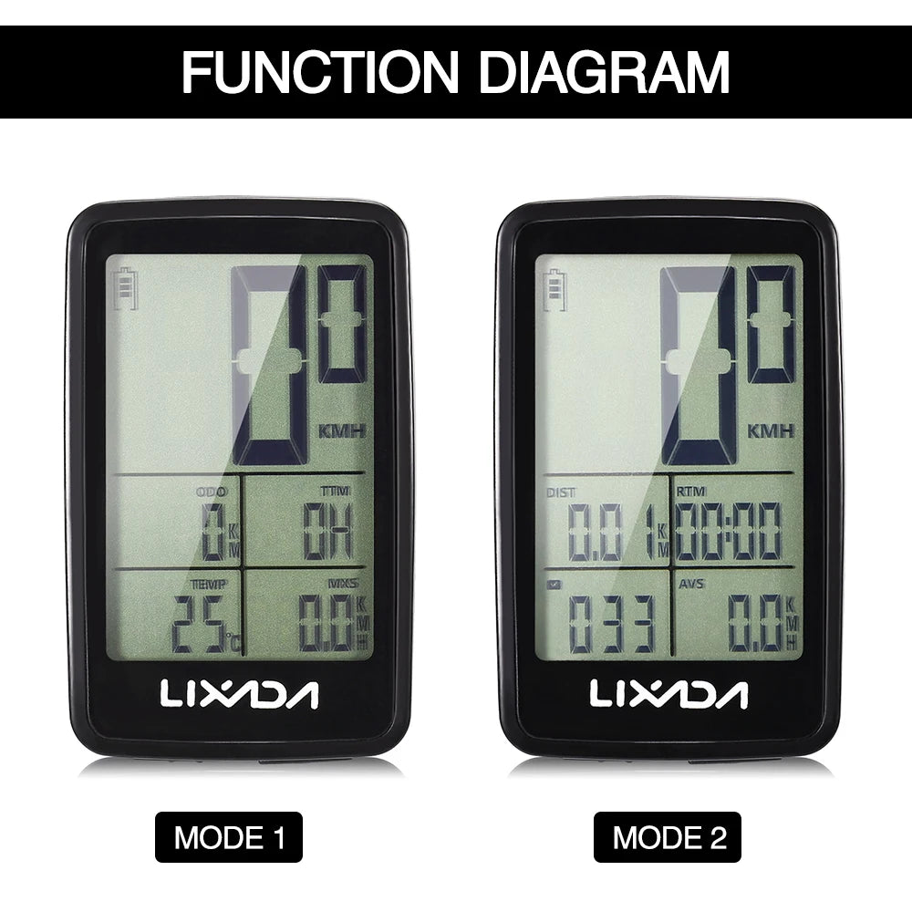 Lixada USB Rechargeable Wireless Bike Cycle Computer Bicycle Speedometer Odometer with Computer Mount Holder Computer