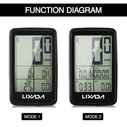 Lixada USB Rechargeable Wireless Bike Cycle Computer Bicycle Speedometer Odometer with Computer Mount Holder Computer