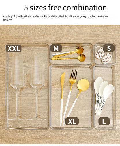 Clear Drawer Organizer Boxes Transparent Plastic Storage Box Desktop Acrylic Box Jewelry Makeup Cosmetic Organizer Drawer Box