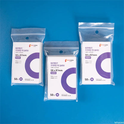 50pcs Card Sleeves Popcorn Card Film Card Set Card Set Transparent Hard Photo Card Holographic Protective Film Album Binder