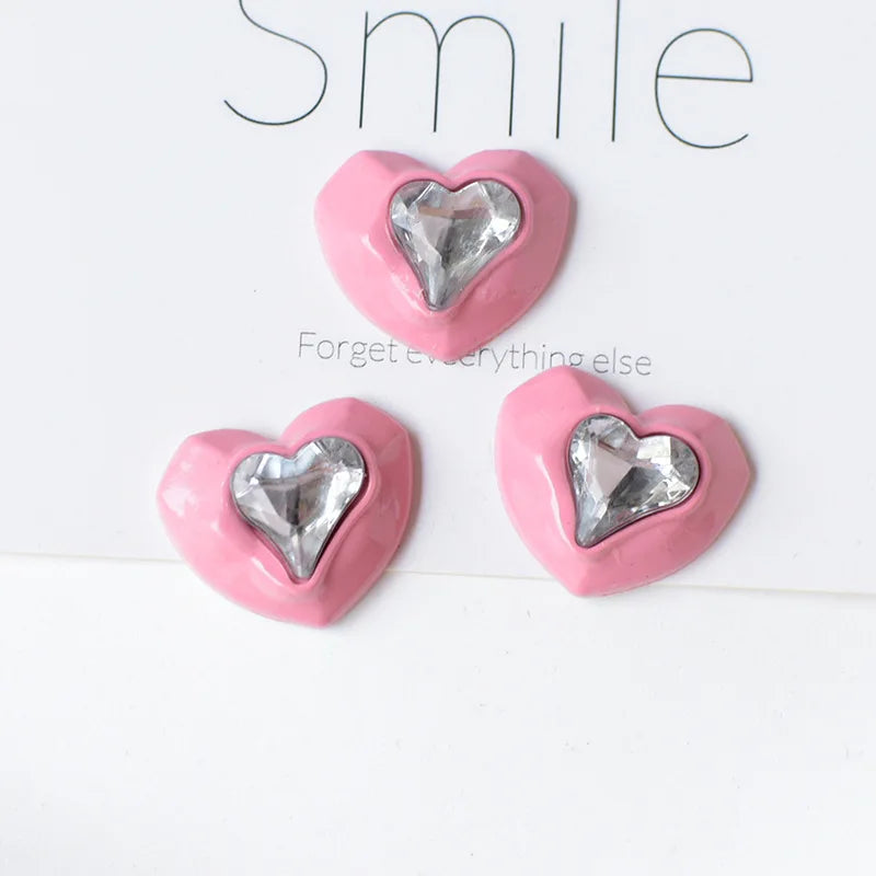 5pcs Cute Pink Series Cartoon Resin Flatback Cabochons for Diy Jewelry Making Handmade Crafts Materials Junk Case Charms