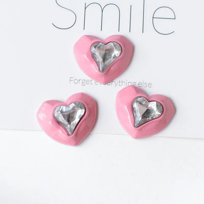 5pcs Cute Pink Series Cartoon Resin Flatback Cabochons for Diy Jewelry Making Handmade Crafts Materials Junk Case Charms