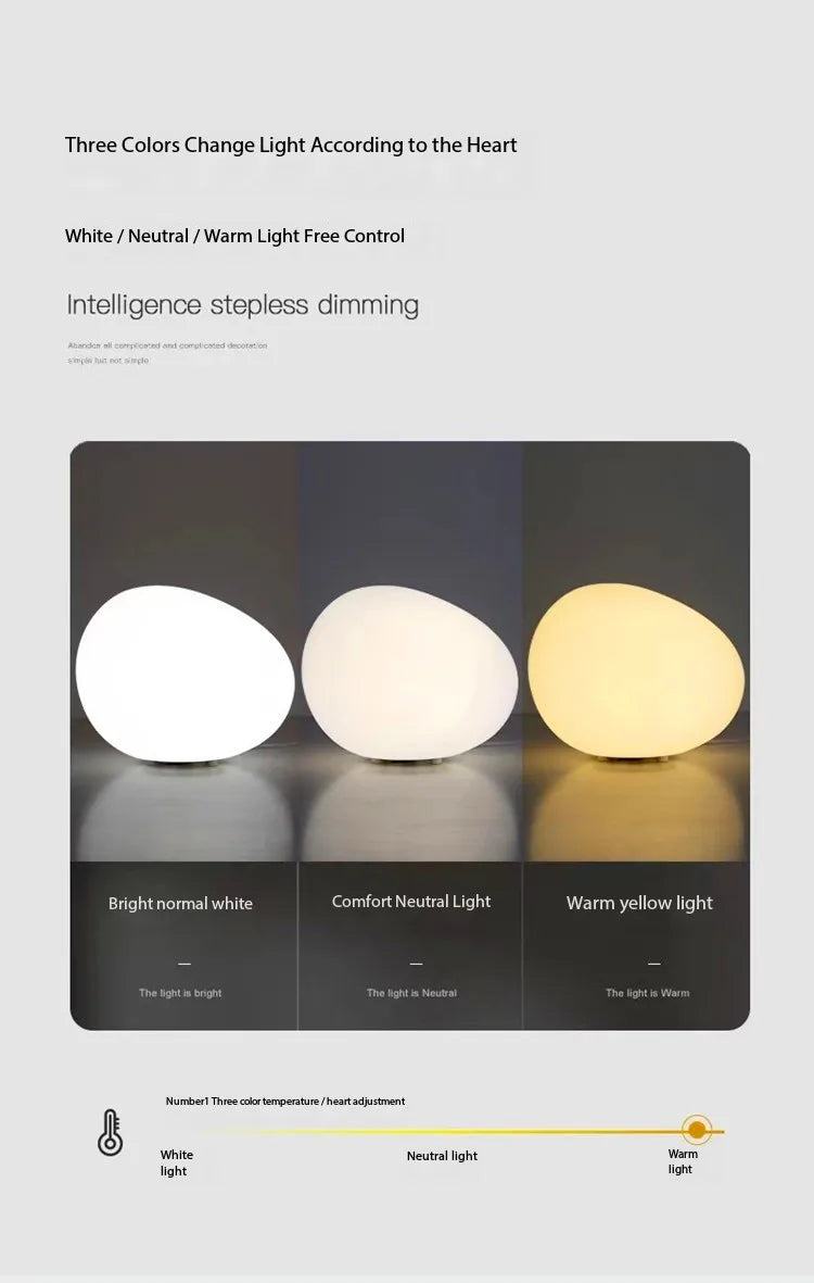 Cobblestone Night Light Modern Minimalist Atmosphere Table Top Decorative Lamp Romantic Desk Bedside Table Lamp