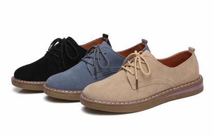 Fashion Woman Comfortable Daily Business Office Shoes Lace Up Genuine Leather Casual Women's Shoe Spring Autumn