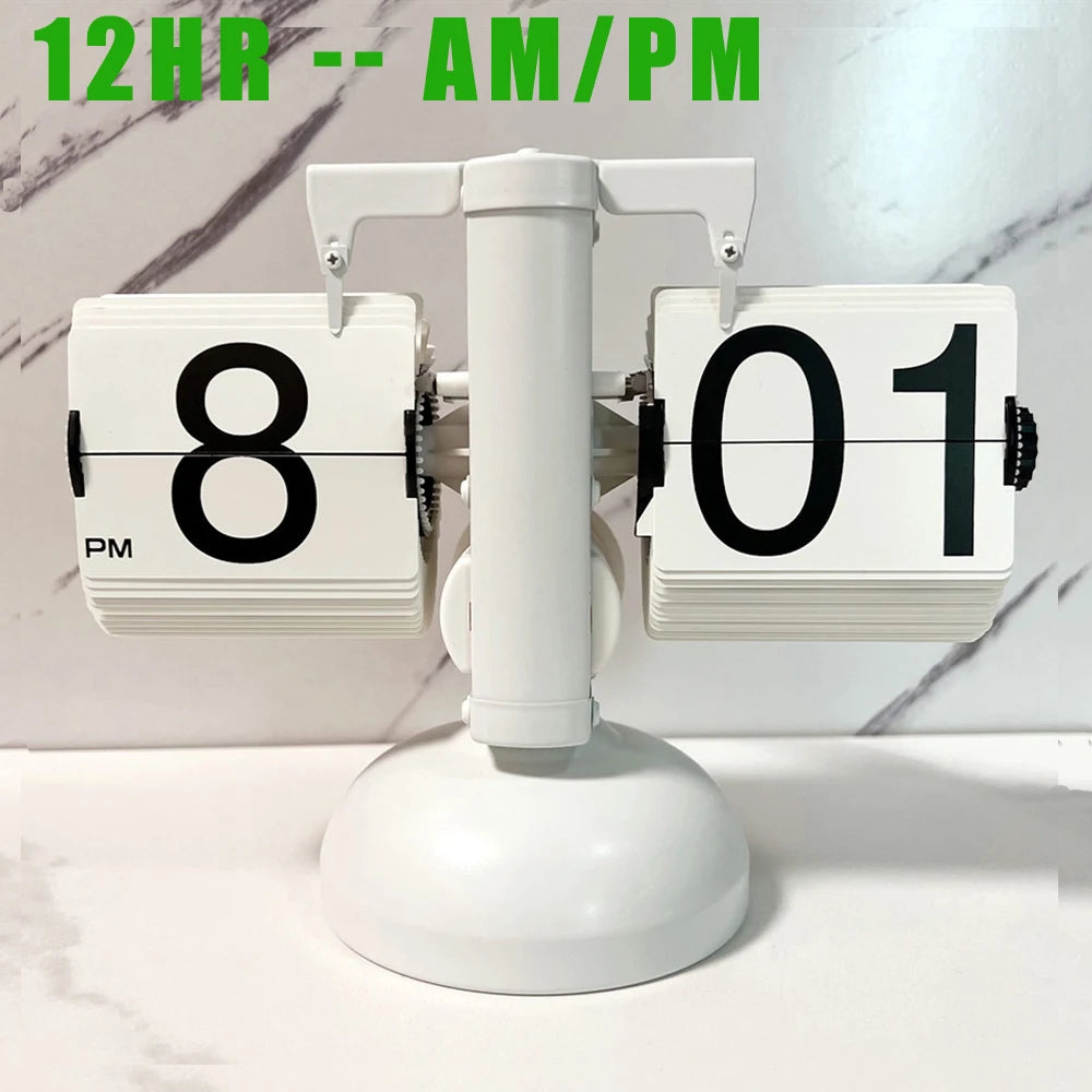 A Flipping Clock with Page Turning Automatically for Modern Home Decoration Full of Sense of Technology Retro Table Clock