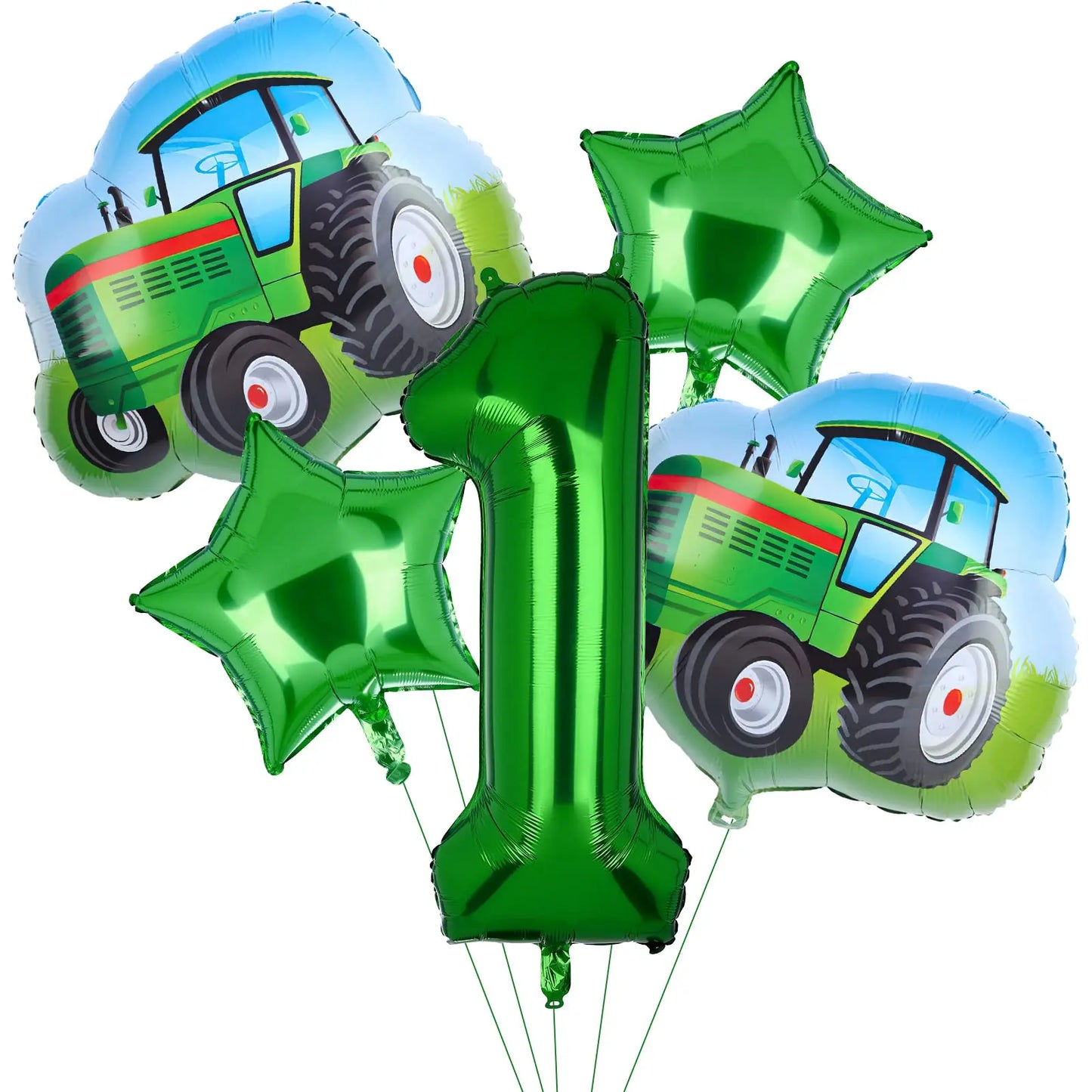 Green Farm Tractor Tableware Napkins Tablecloth Farm Tractor Theme Birthday Decor Birthday Banner Balloon Caketopper