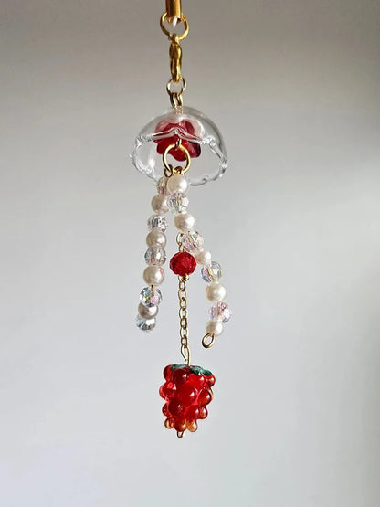 Raspberry Jellyfish Phone Charm Cute Phone Accessories y2k