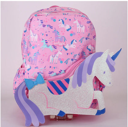 Australian Smiggle Backpack Pink And White Unicorn Student Stationery Backpack Lunch Bag Water Cup Student Gift