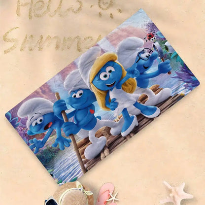 Cartoon S-Smurfs Cartoon Beach Towel Cute Kawaii Room Decor Bath Girls Children Hand Towels For Bathroom Shower