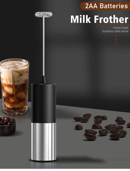 Electric Milk Frother Milk Blender Handheld Drink Mixer with Steel Stand Foam Maker Whisk Mini Blenders for Coffee Hot Chocolate
