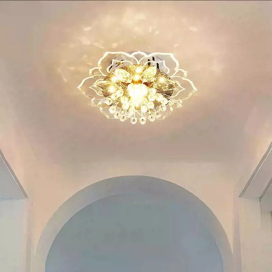 LED Crystal Ceiling Light Modern Flower Shape Ceiling Lamp Hallway Living Room Lamp Bedroom Kitchen Corridors Aisle Light